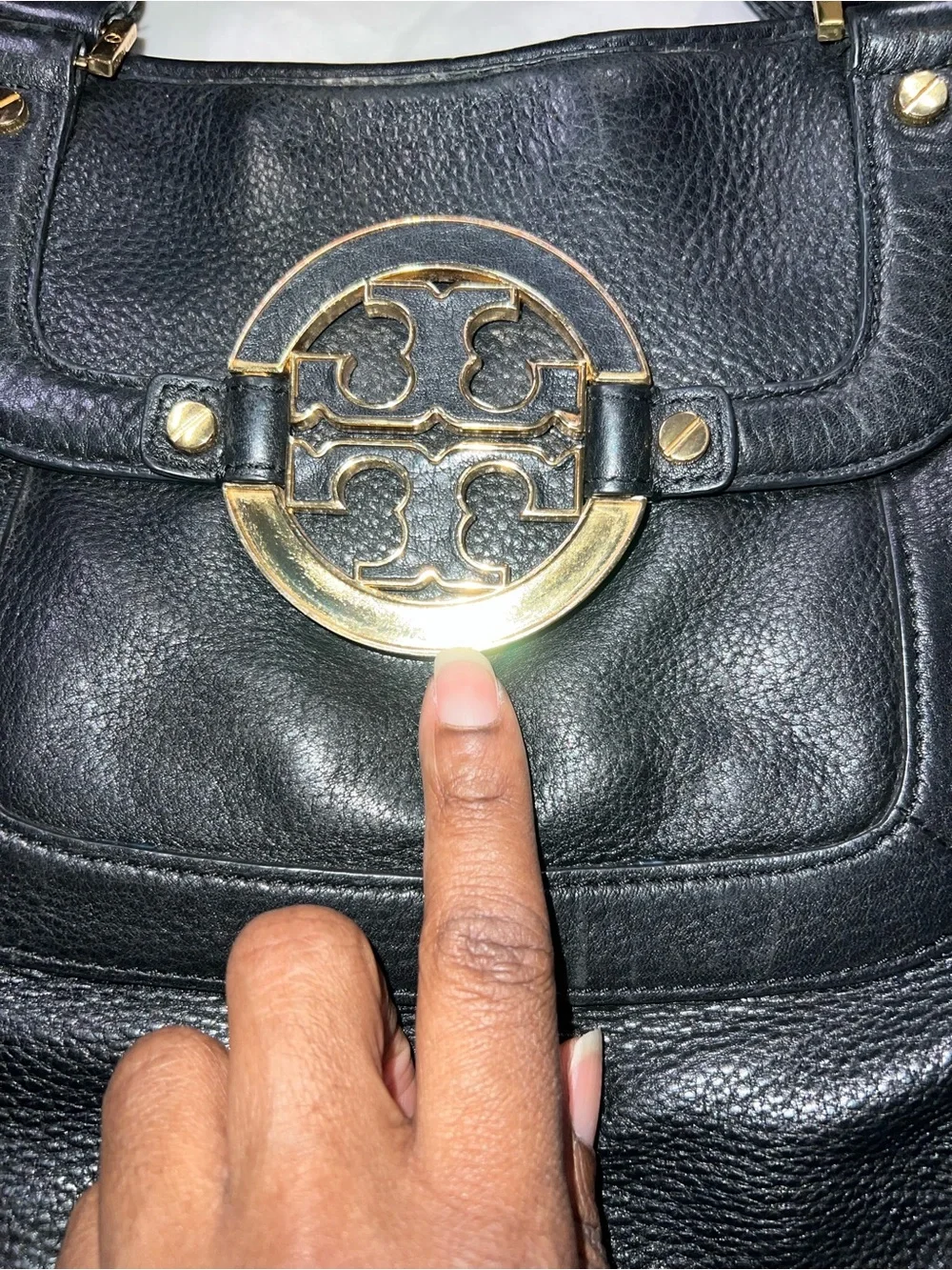 Tory Burch Black Leather Hobo Satchel